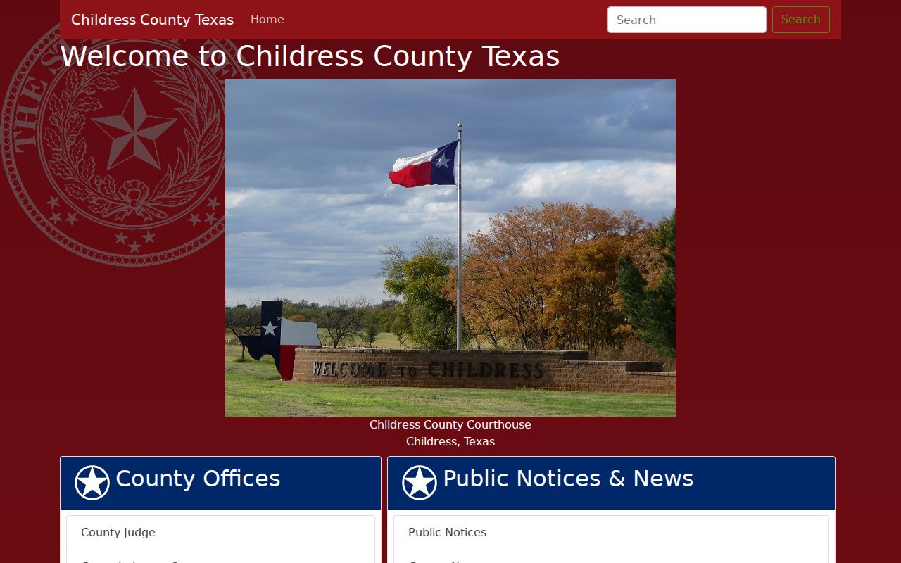Childress County criminal records courthouse homepage