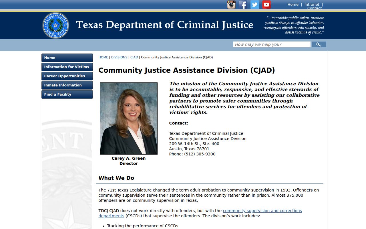 Childress County criminal records community supervision oversight